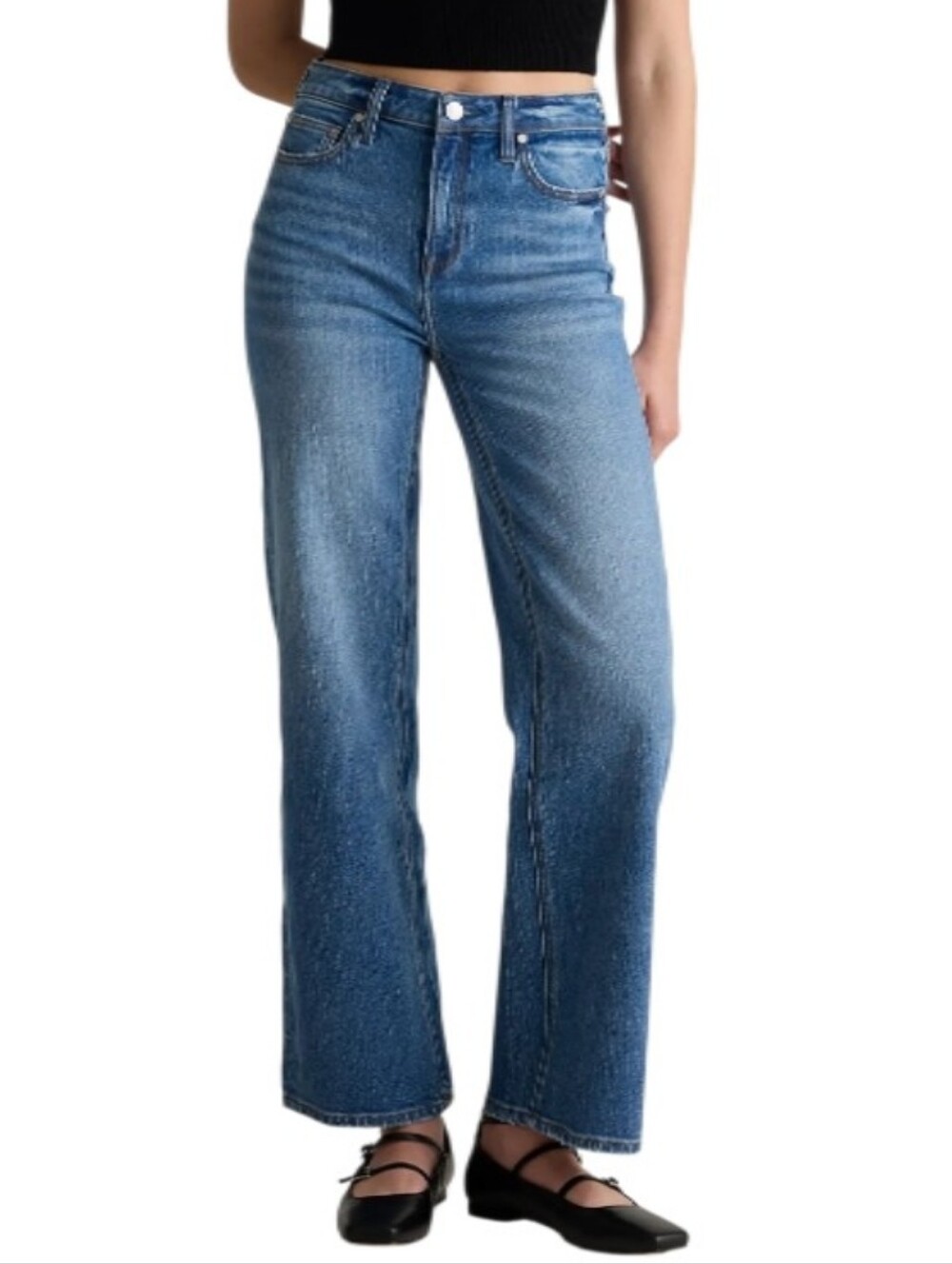 Quince Bella Stretch Relaxed Straight High-Rise Denim Jeans